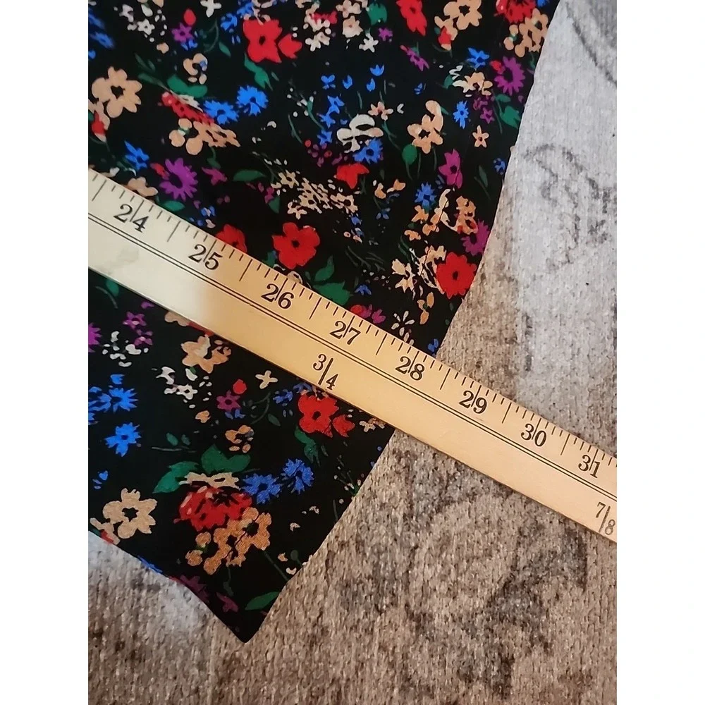 Gap Kids Square Neck‎ Dress Floral Multicolor Long Puff Sleeve Button Back M